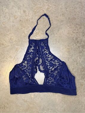 Victoria's Secret Navy Lace Halter Bralette